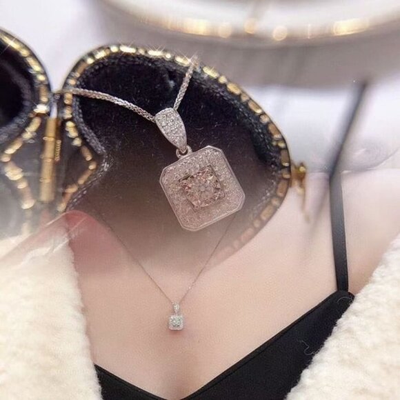 🍁925 Silver Plated Round Cut CZ Choker Necklace for Women, MARR9322 - Picture 3 of 4